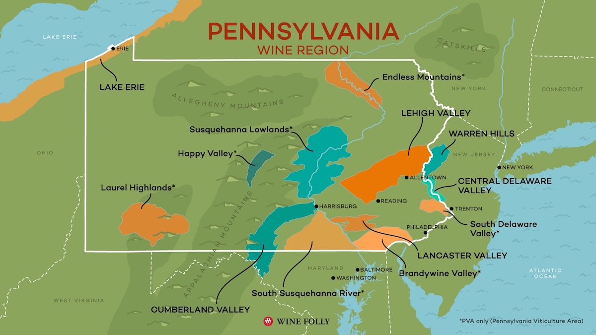 Pennsylvania wine map